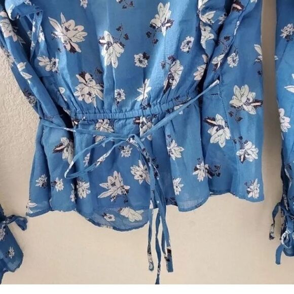 Free People Amanda Ruffle Top in Cool Combo - Picture 7 of 13